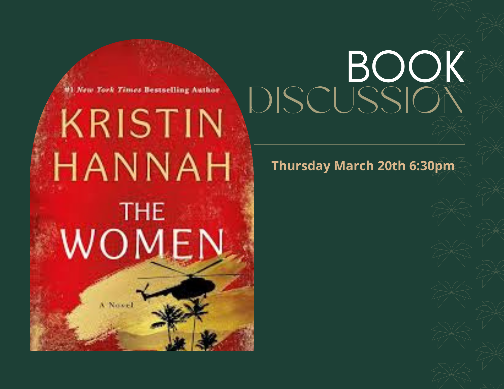Book Discussion, Thursday March 20th 6:30pm